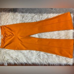 High Waisted Orange Flared Pants